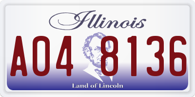 IL license plate A048136