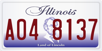IL license plate A048137