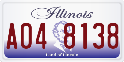 IL license plate A048138
