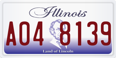 IL license plate A048139