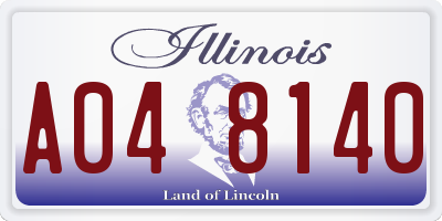 IL license plate A048140