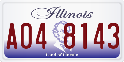 IL license plate A048143