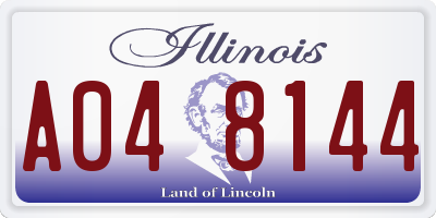 IL license plate A048144