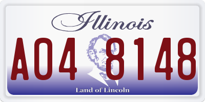 IL license plate A048148