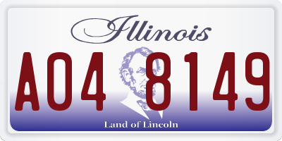 IL license plate A048149