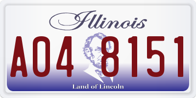 IL license plate A048151
