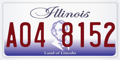IL license plate A048152