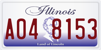 IL license plate A048153