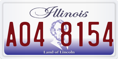 IL license plate A048154