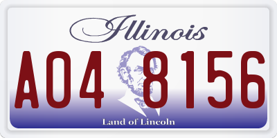 IL license plate A048156
