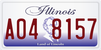 IL license plate A048157