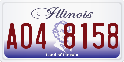 IL license plate A048158