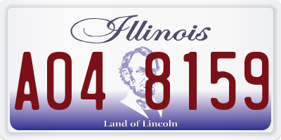IL license plate A048159