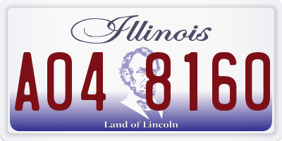 IL license plate A048160