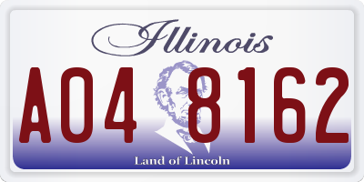 IL license plate A048162