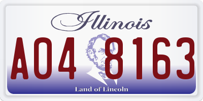 IL license plate A048163