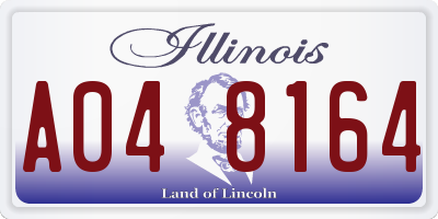 IL license plate A048164