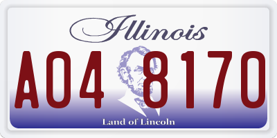 IL license plate A048170