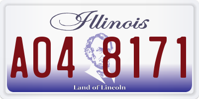 IL license plate A048171