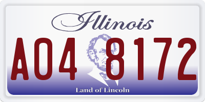 IL license plate A048172