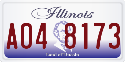 IL license plate A048173