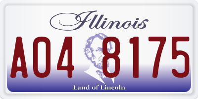 IL license plate A048175