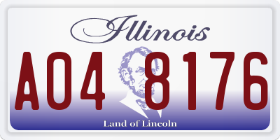 IL license plate A048176