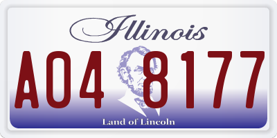 IL license plate A048177