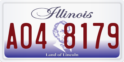 IL license plate A048179