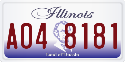 IL license plate A048181