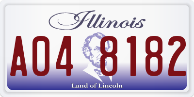 IL license plate A048182