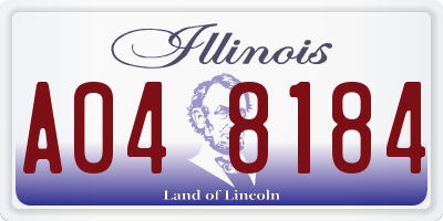 IL license plate A048184