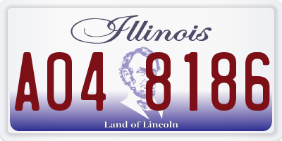 IL license plate A048186