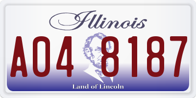 IL license plate A048187