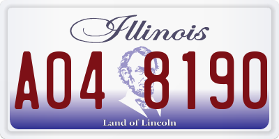 IL license plate A048190