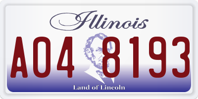 IL license plate A048193
