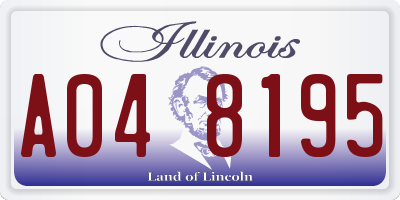 IL license plate A048195