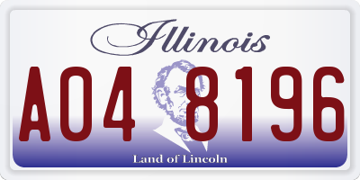 IL license plate A048196