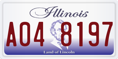 IL license plate A048197