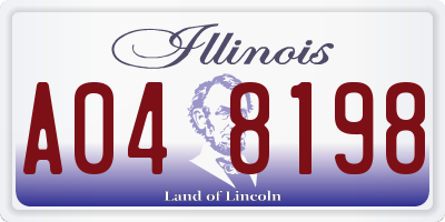 IL license plate A048198