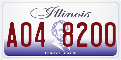 IL license plate A048200