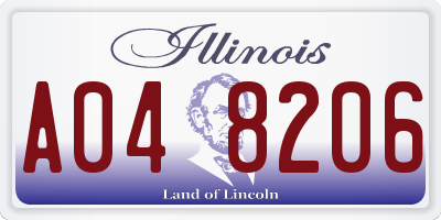 IL license plate A048206
