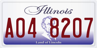 IL license plate A048207
