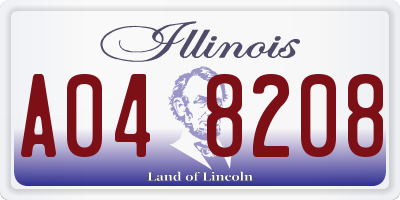 IL license plate A048208