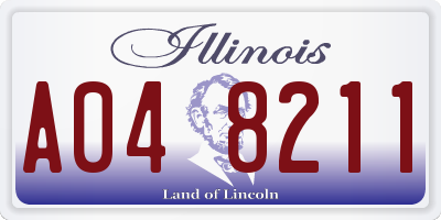 IL license plate A048211