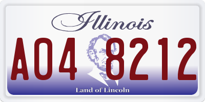 IL license plate A048212
