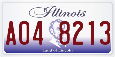 IL license plate A048213