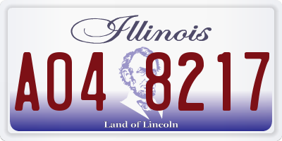 IL license plate A048217