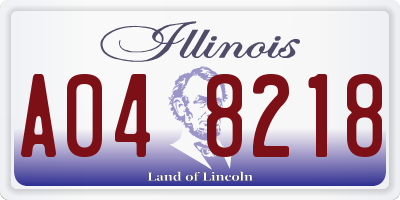 IL license plate A048218
