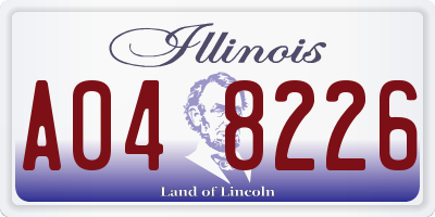 IL license plate A048226